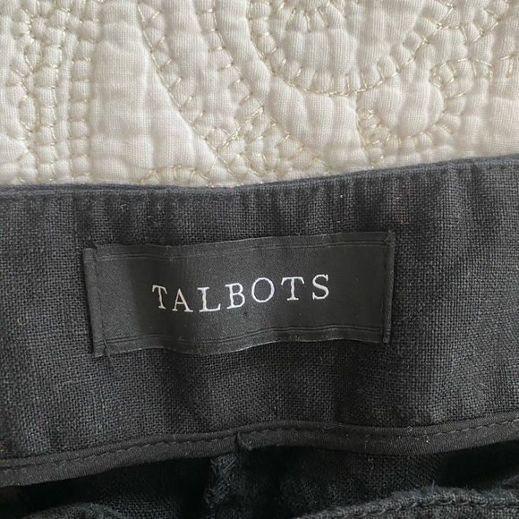 Talbots Black Linen Wide Leg Pants high waist palazzo 16 - Picture 10 of 12